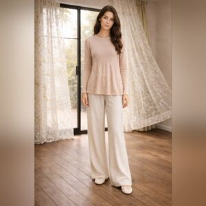 ba&sh Paris “Adissa” Wool-Cashmere Peplum Sweater – Size 0 (XS/Small)